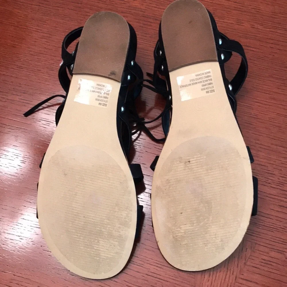 NY & Co Black Strappy Sandal Black